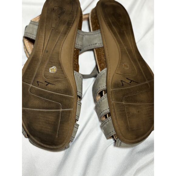 Earth Origins Balli Womens gray leather weave slingback hook & loop sandals sz 7 - Picture 3 of 9